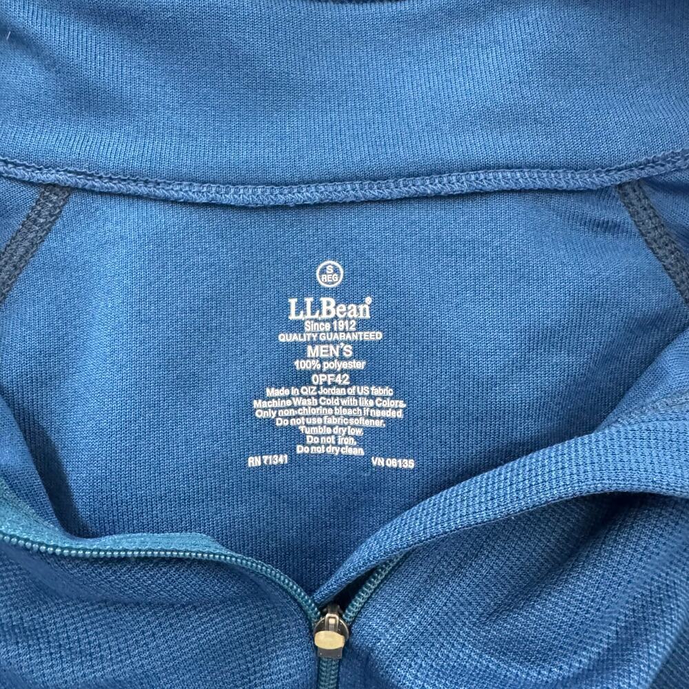 Mens LL BEAN Blue Size Small Outdoor Long Sleeve 1/4 Zip Polyester - Picture 6 of 8
